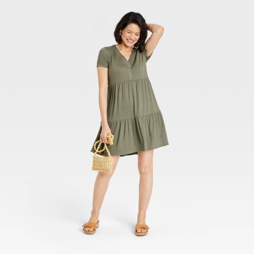 NWT Women’s flutter sleeve light green A-line dress Knox Rose Target Sz Medium